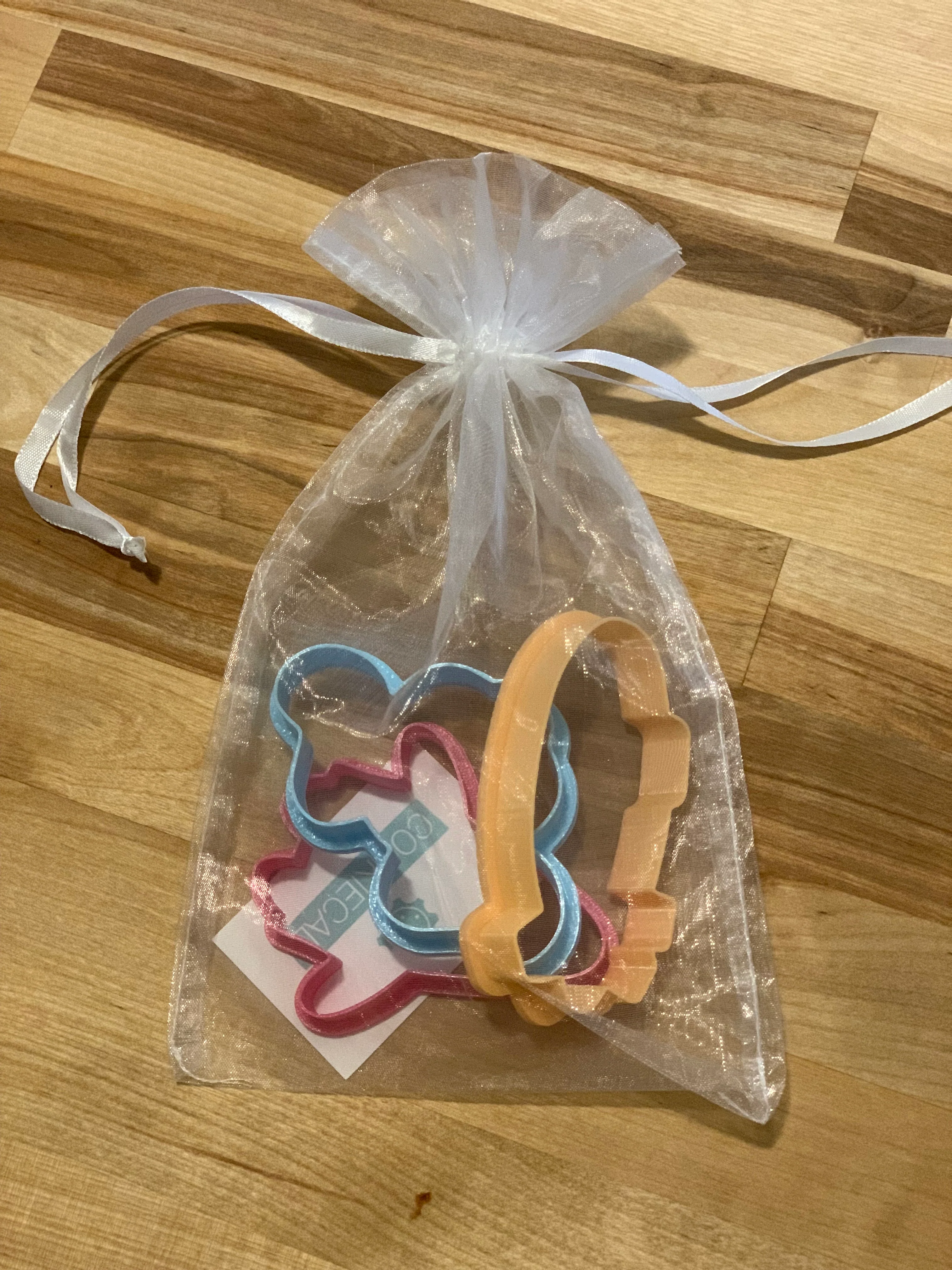 Example of gift bag containing assorted cookie cutters